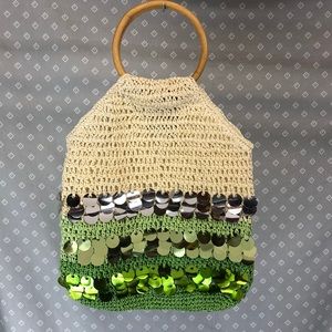 GaBaangs Macrame Sequin Hoop Bag Purse
